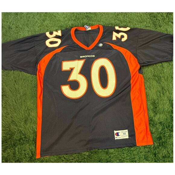 Denver Broncos Terrell Davis Blue & Orange Jersey Size XL NFL UNISEX 90s - Picture 1 of 4